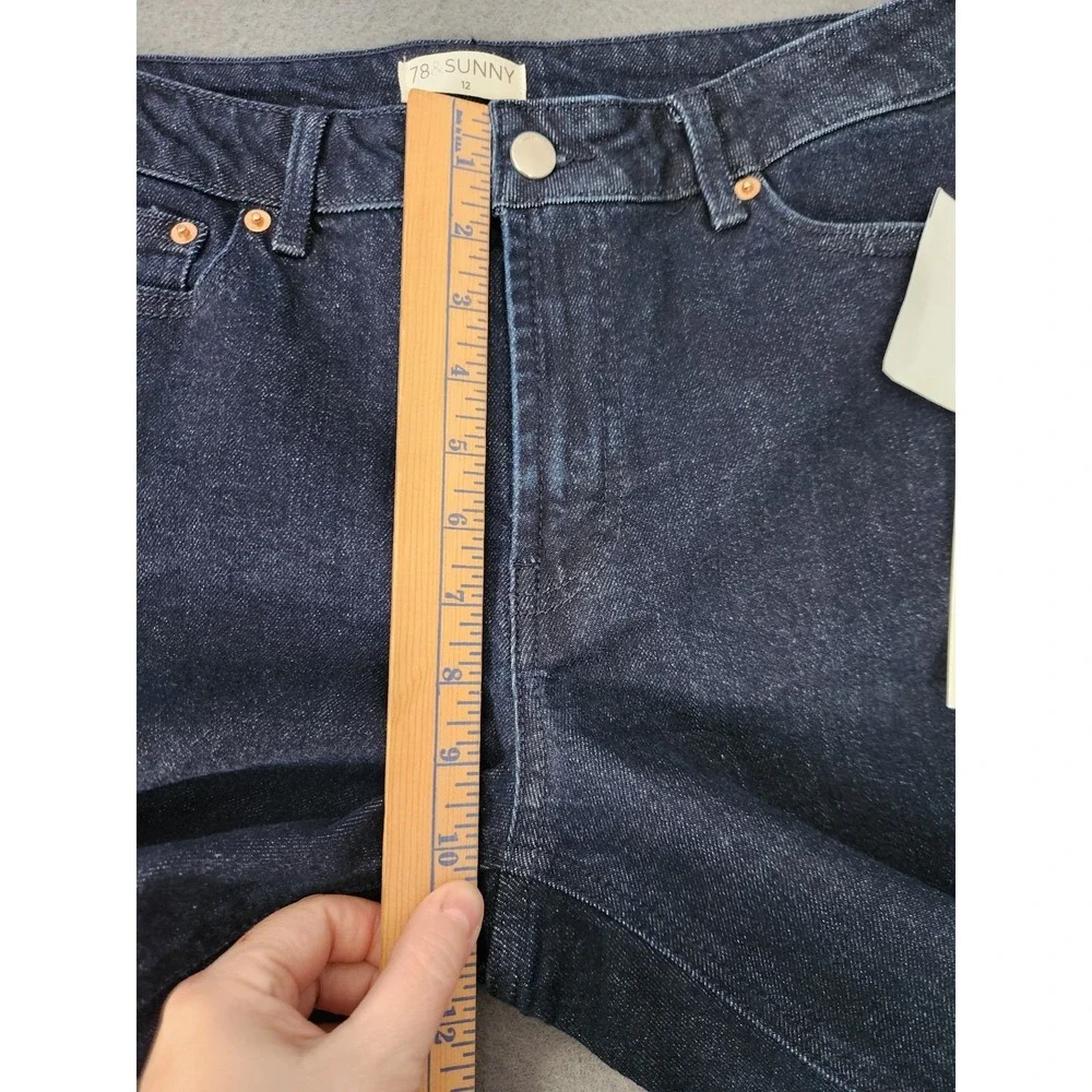 78 & Sunny Womens Skyline Bootcut Flare Wide-Leg Denim Jeans Dark Wash Sz 12 NWT